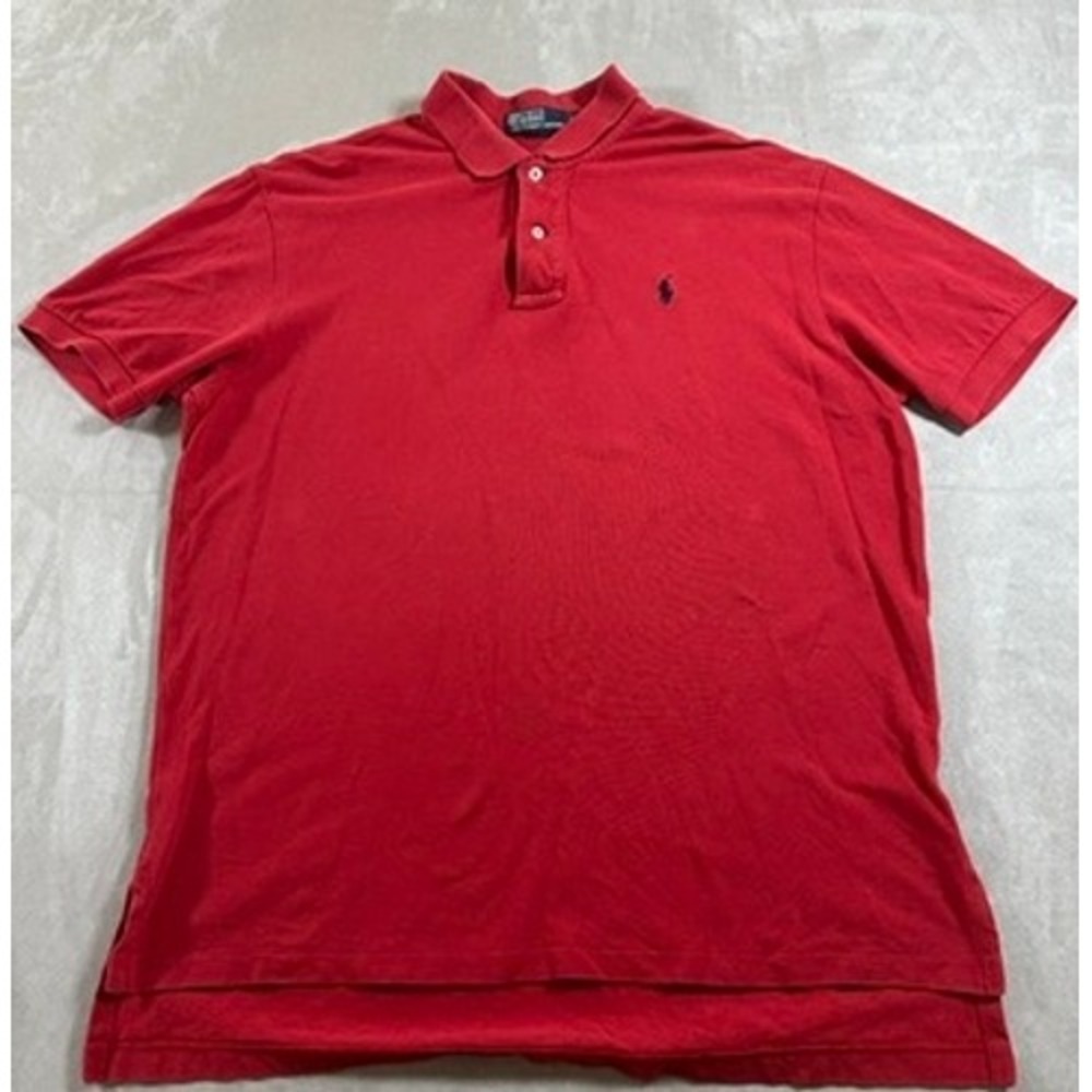 Polo Ralph Lauren Polo Shirt Mens 100% Cotton Solid Pony Large Red